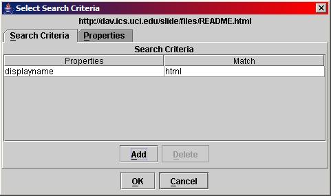 Select Search Criteria Tab