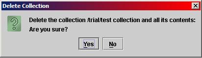 Collection Delete Confirmation Dialog